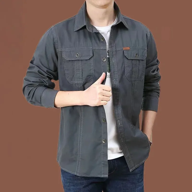 Utility Max™ | Men's Casual Utility Shirt | Long Sleeve, Chest Pockets, Button Closure, Durable Fabric
