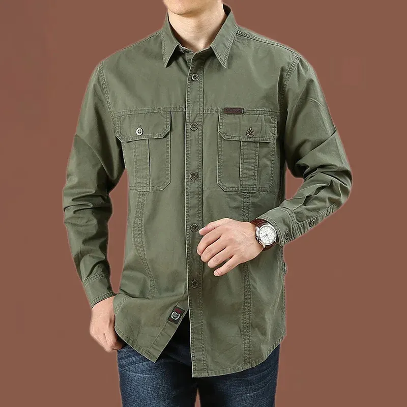 Utility Max™ | Men's Casual Utility Shirt | Long Sleeve, Chest Pockets, Button Closure, Durable Fabric