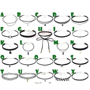 Velvet Neck Choker Necklace Black Rope Chain Vintage Bohemian Charm Choker 3