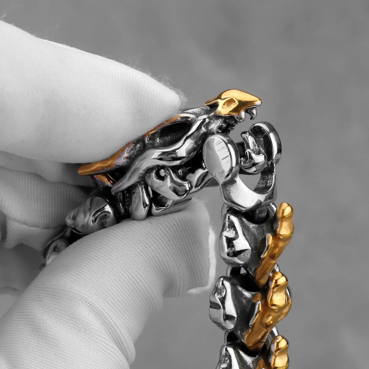 Viking Punk Dragon Bone Bracelet