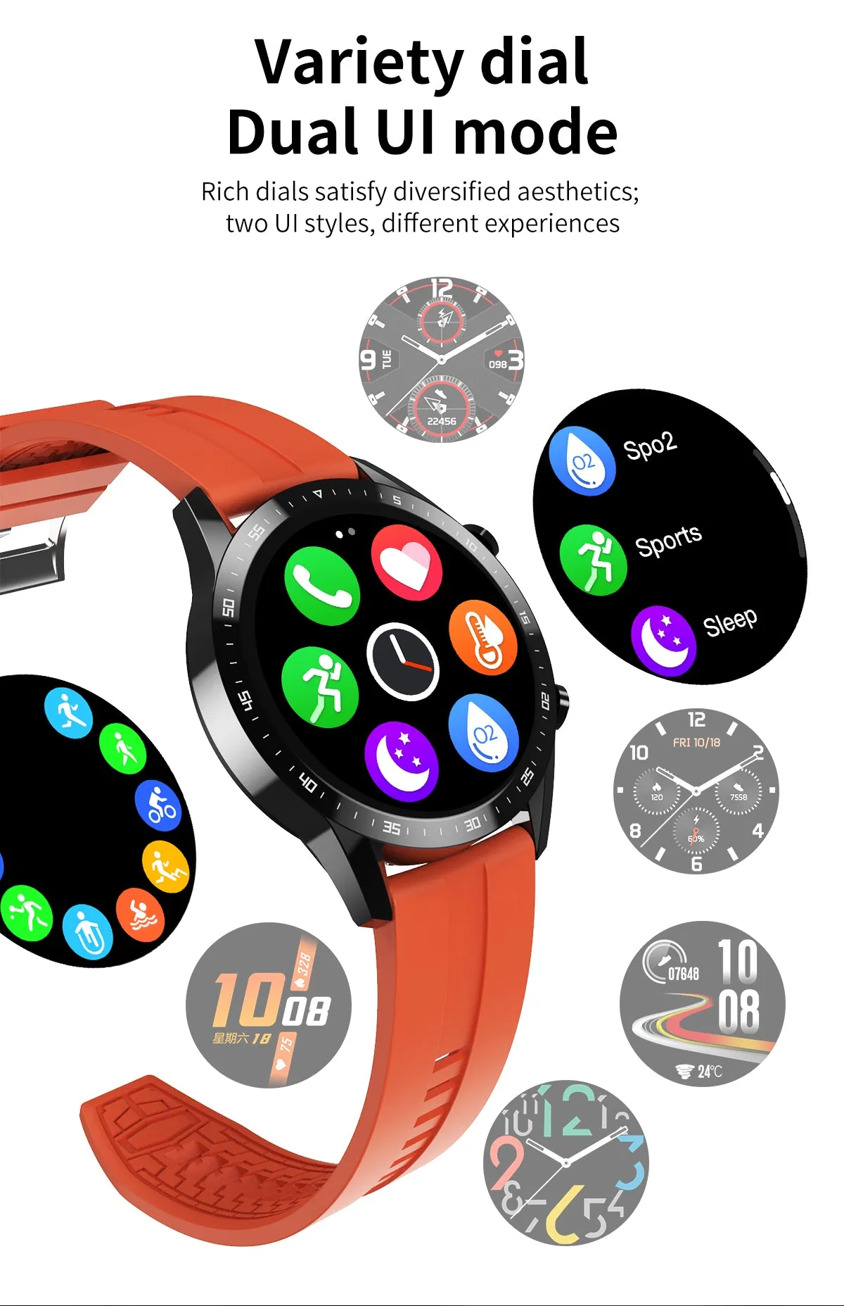 W26 smartwatch ip68 Newest  2020 body temperature water proof woman man relojes  L13 T30 smart watch