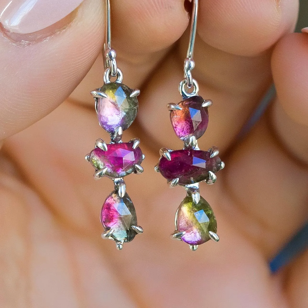 Watermelon Tourmaline Earrings