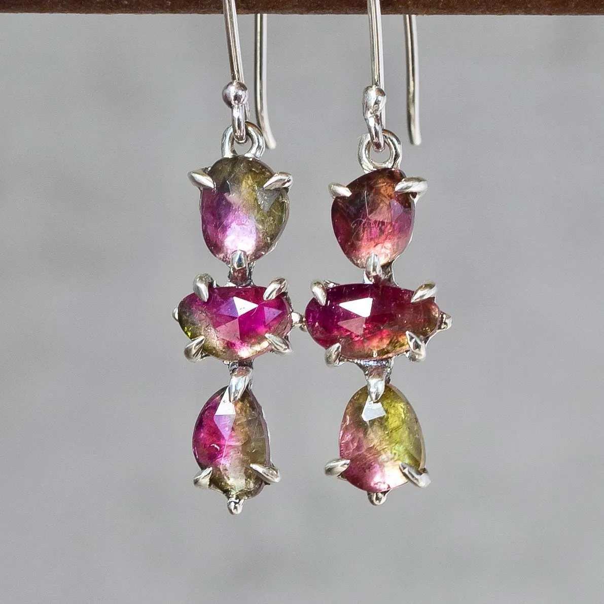 Watermelon Tourmaline Earrings