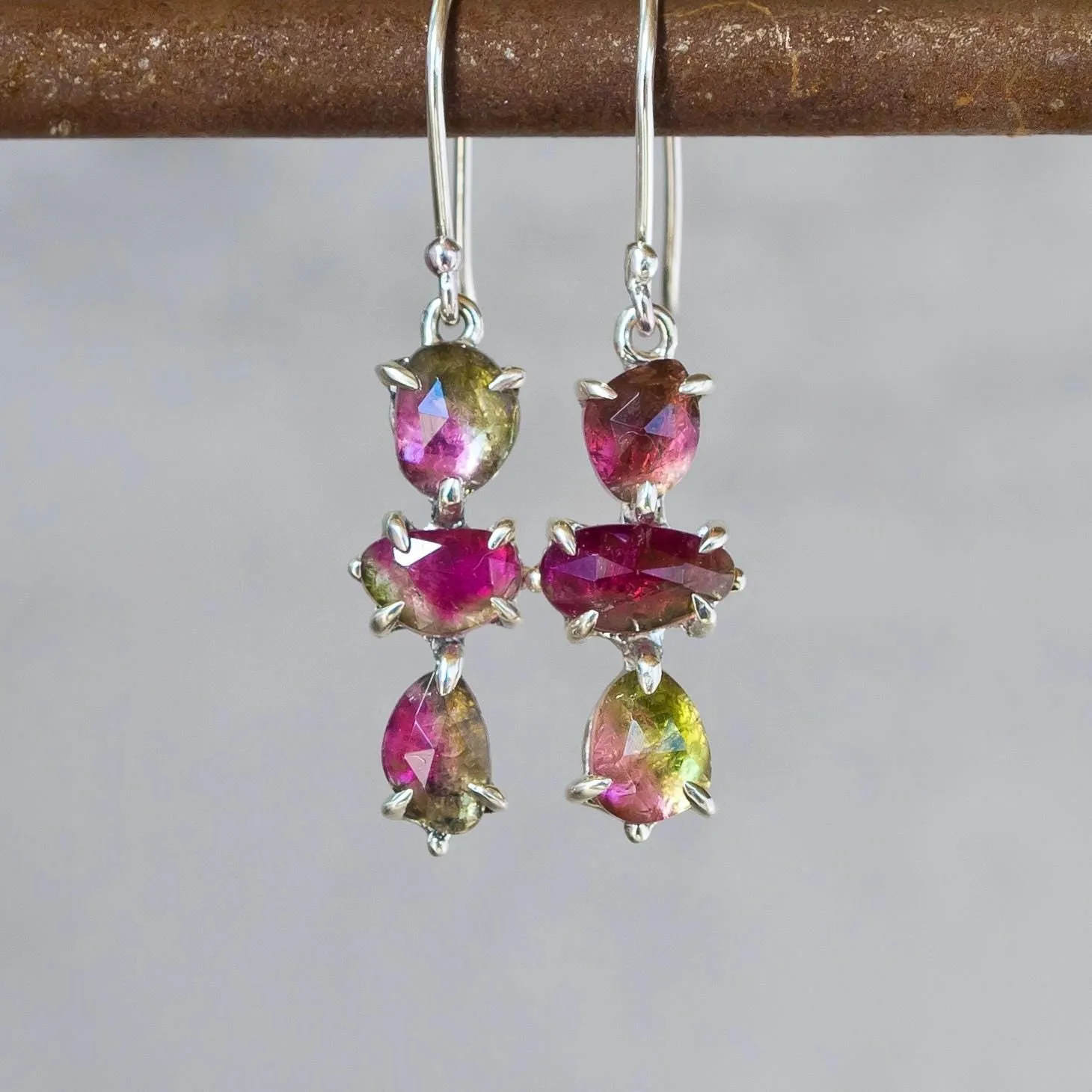 Watermelon Tourmaline Earrings