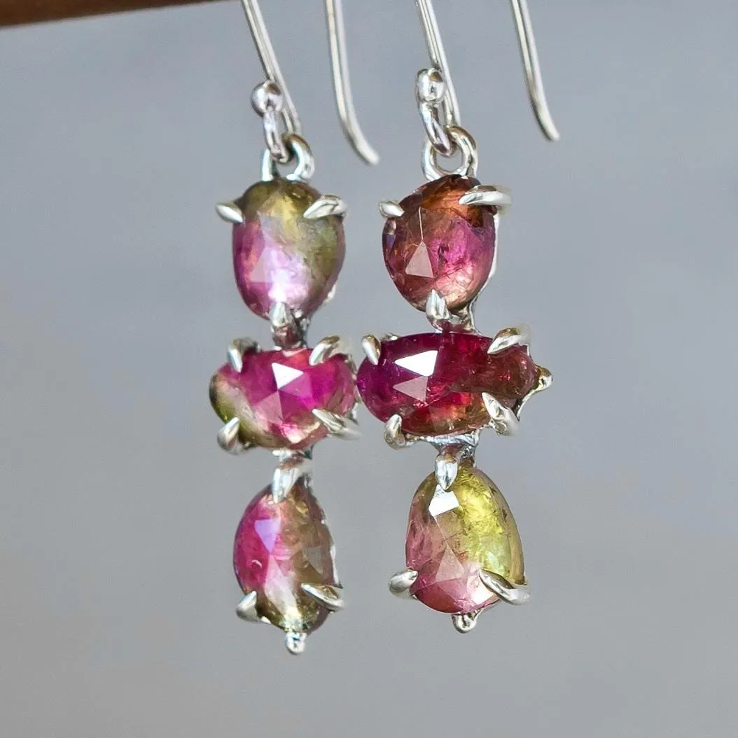 Watermelon Tourmaline Earrings