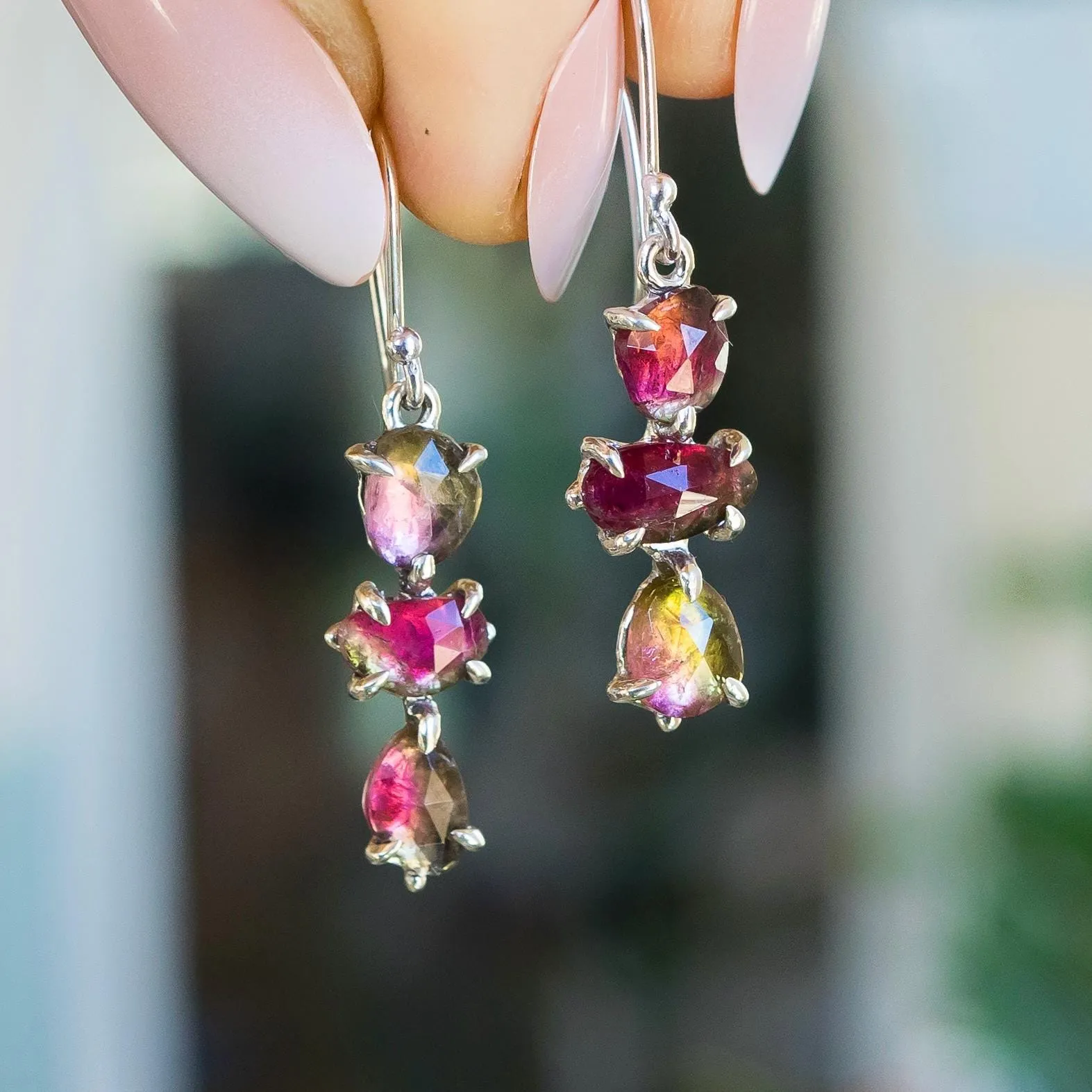 Watermelon Tourmaline Earrings