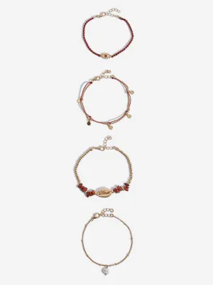 Westside Accessories Multicolour Cord Bracelets - Pack of 4