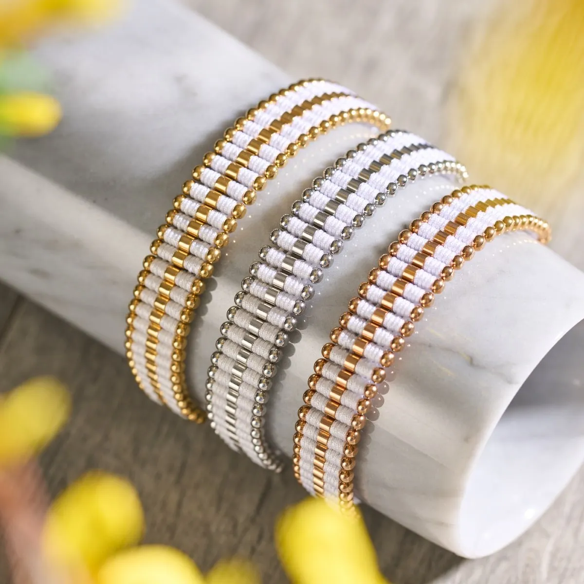 White | 18k Gold | Amici Bracelet