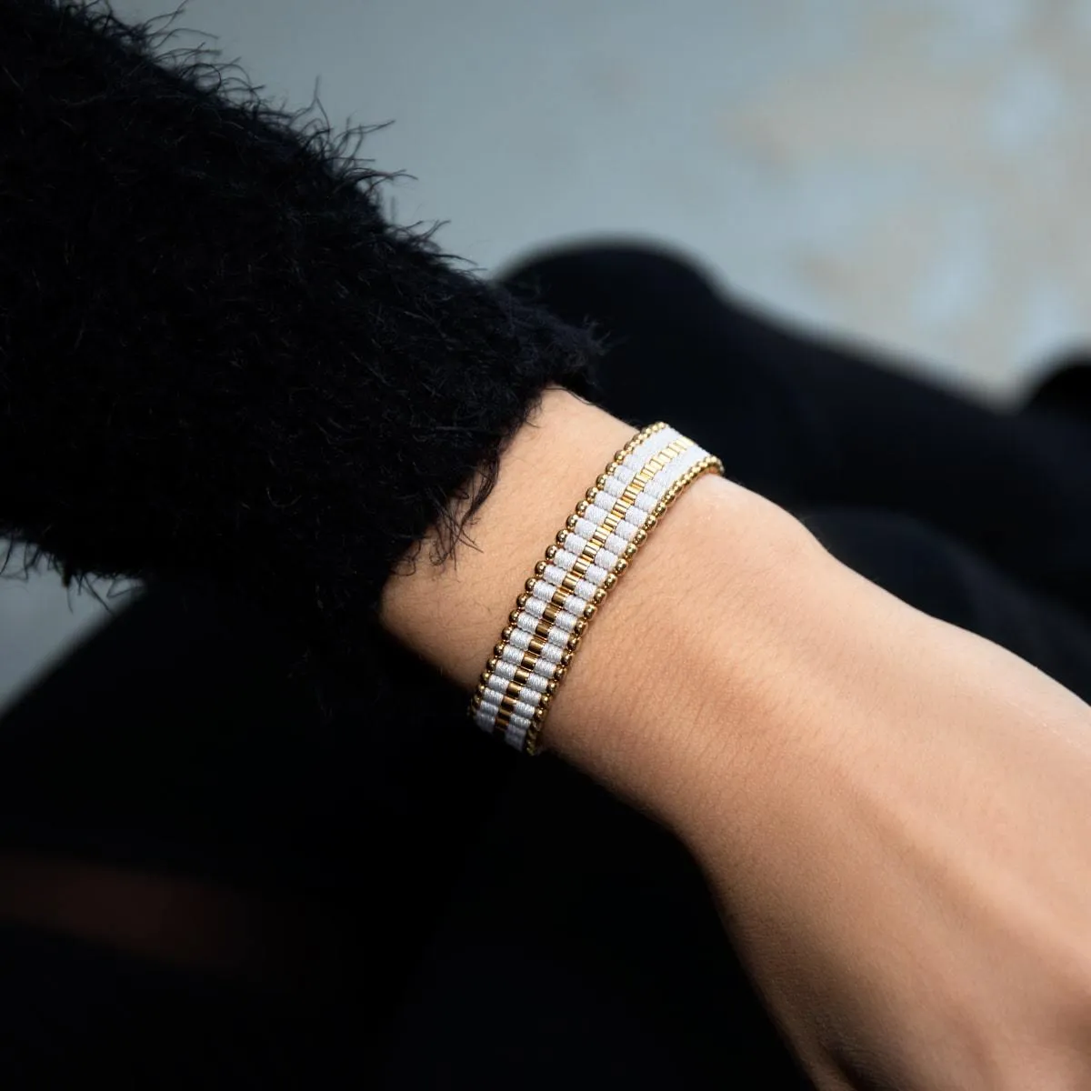 White | 18k Gold | Amici Bracelet