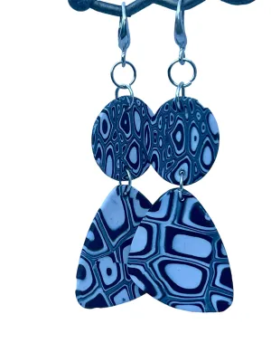White and Black Polymer hand crafted Earrings