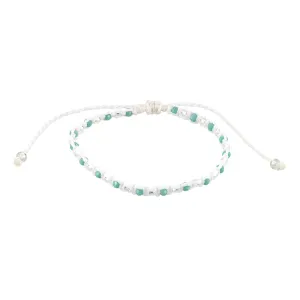 White Wax Cord & Faceted Bead Bracelet