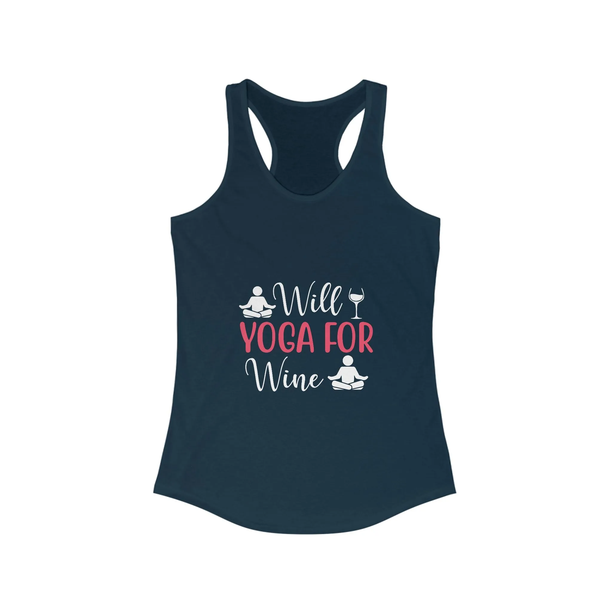 Will For Yoga and Wine Women's Racerback Tank Top - Stylish Activewear for Fitness Enthusiasts