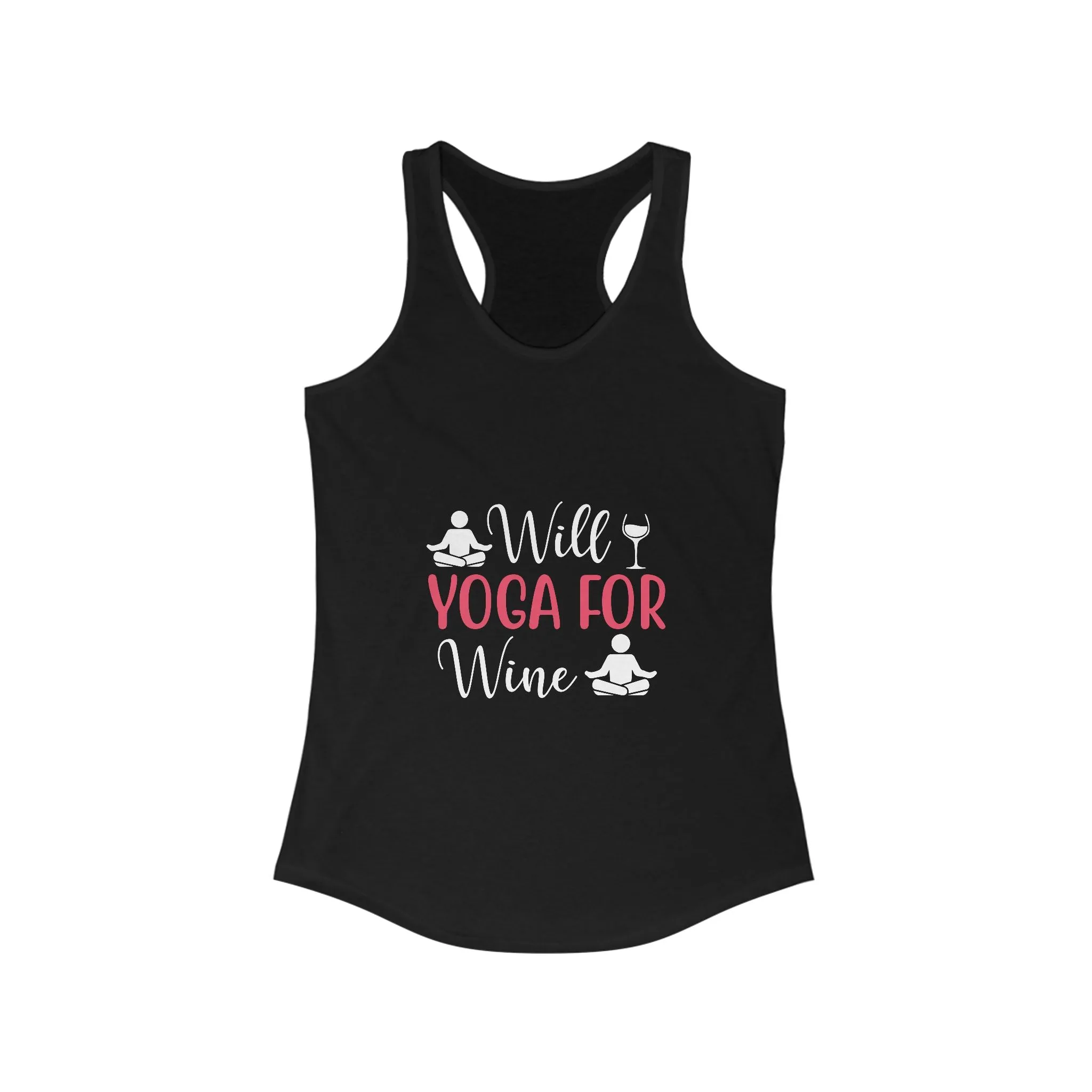 Will For Yoga and Wine Women's Racerback Tank Top - Stylish Activewear for Fitness Enthusiasts