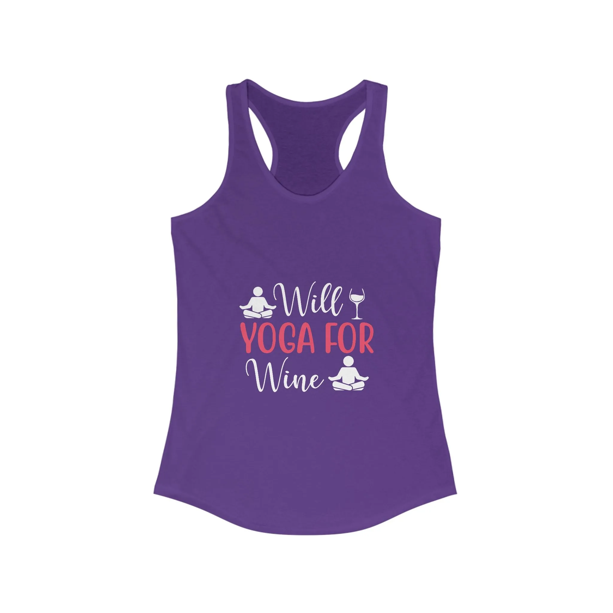 Will For Yoga and Wine Women's Racerback Tank Top - Stylish Activewear for Fitness Enthusiasts