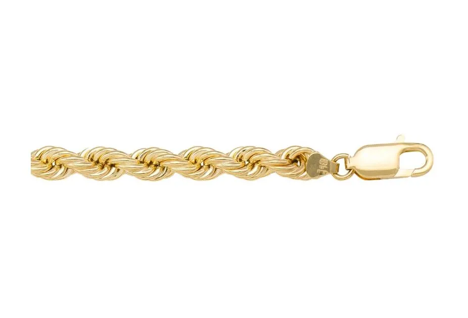 Yellow Gold Hollow Rope Chain