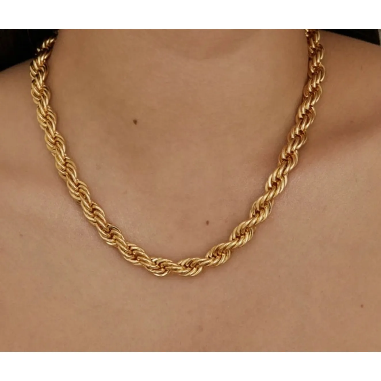 Zoe 18K 8mm Rope Chain Necklace